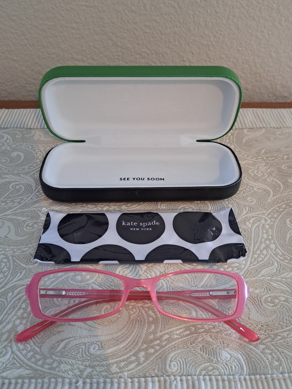 Kate Spade Watermelon Pink Readers, Reading Eyeglass Frames +2.00